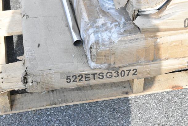 5 BRAND NEW SCRATCH AND DENT! Items Including 600PR20316K Regency 20 Pan End Load Stainless Steel Bun / Sheet Pan Rack - Unassembled, 522ETSG3072 Steelton 30" x 72" 18 Gauge 430 Stainless Steel Work Table with Undershelf, 600PS1560 Regency 15" x 60" Stainless Steel Wall Mounted Pot Rack with Shelf and 18 Galvanized Hooks. 5 Times Your Bid! - Image 5 of 7