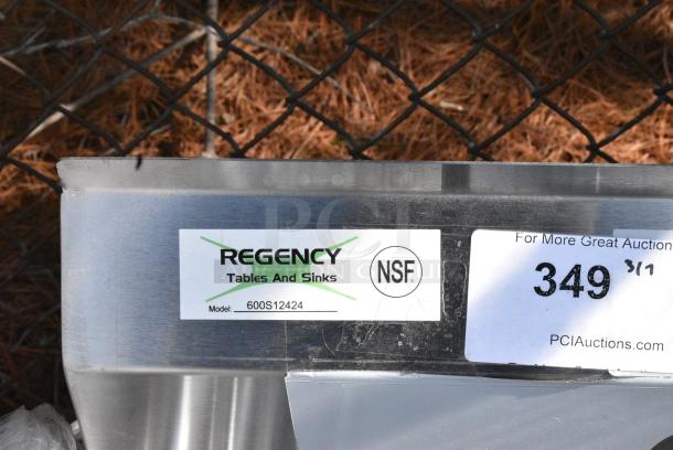 BRAND NEW SCRATCH AND DENT! Regency 600S12424 Regency 29" 16 Gauge Stainless Steel One Compartment Commercial Sink with Stainless Steel Legs and Cross Bracing - 24" x 24" x 14" Bowl. - Image 7 of 7
