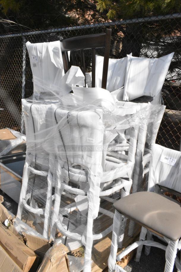 8 BRAND NEW SCRATCH AND DENT! 164BWGWSLTFR Metal Bar Height Chairs. 8 Times Your Bid! - Image 2 of 4