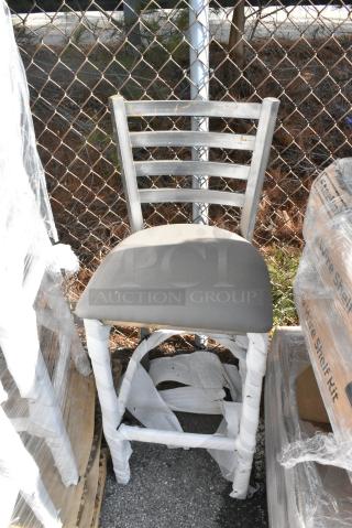 2 BRAND NEW SCRATCH AND DENT! 164BMTLADCFR Gray Metal Bar Height Chairs. 2 Times Your Bid!