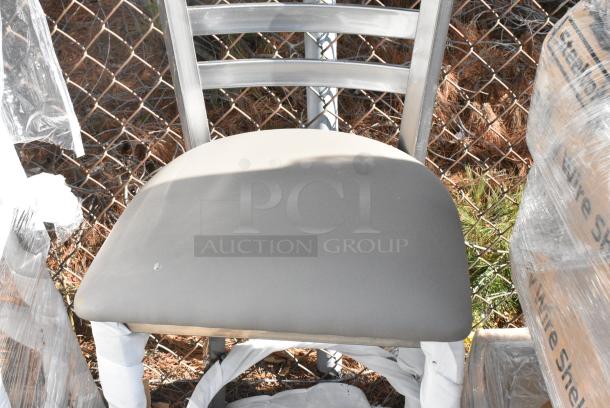 2 BRAND NEW SCRATCH AND DENT! 164BMTLADCFR Gray Metal Bar Height Chairs. 2 Times Your Bid! - Image 3 of 5