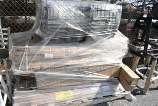 10 BRAND NEW SCRATCH AND DENT! Items Including 600DI3141620 Regency 14" x 16" x 10" 20 Gauge Stainless Steel Three Compartment Drop-In Sink, 164TCOLRD437 Lancaster Table & Seating 37 1/2" x 4" Bar Height Table Base Column and Rod, 465B1872KE5 Steelton 18" x 72" NSF Black Epoxy 5-Shelf Kit with 72" Posts. 10 Times Your Bid!