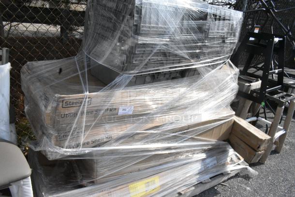 10 BRAND NEW SCRATCH AND DENT! Items Including 600DI3141620 Regency 14" x 16" x 10" 20 Gauge Stainless Steel Three Compartment Drop-In Sink, 164TCOLRD437 Lancaster Table & Seating 37 1/2" x 4" Bar Height Table Base Column and Rod, 465B1872KE5 Steelton 18" x 72" NSF Black Epoxy 5-Shelf Kit with 72" Posts. 10 Times Your Bid! - Image 3 of 9