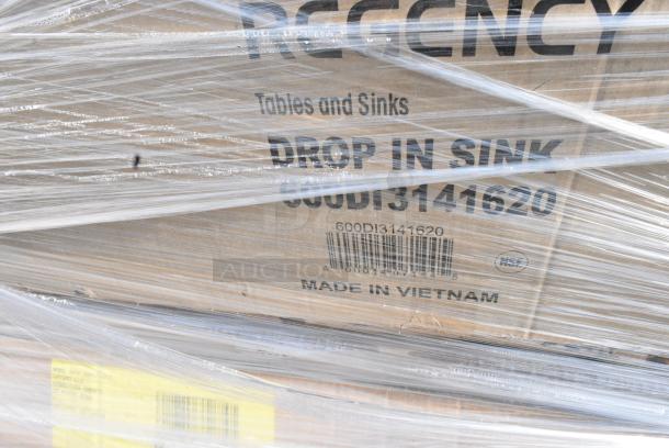 10 BRAND NEW SCRATCH AND DENT! Items Including 600DI3141620 Regency 14" x 16" x 10" 20 Gauge Stainless Steel Three Compartment Drop-In Sink, 164TCOLRD437 Lancaster Table & Seating 37 1/2" x 4" Bar Height Table Base Column and Rod, 465B1872KE5 Steelton 18" x 72" NSF Black Epoxy 5-Shelf Kit with 72" Posts. 10 Times Your Bid! - Image 4 of 9