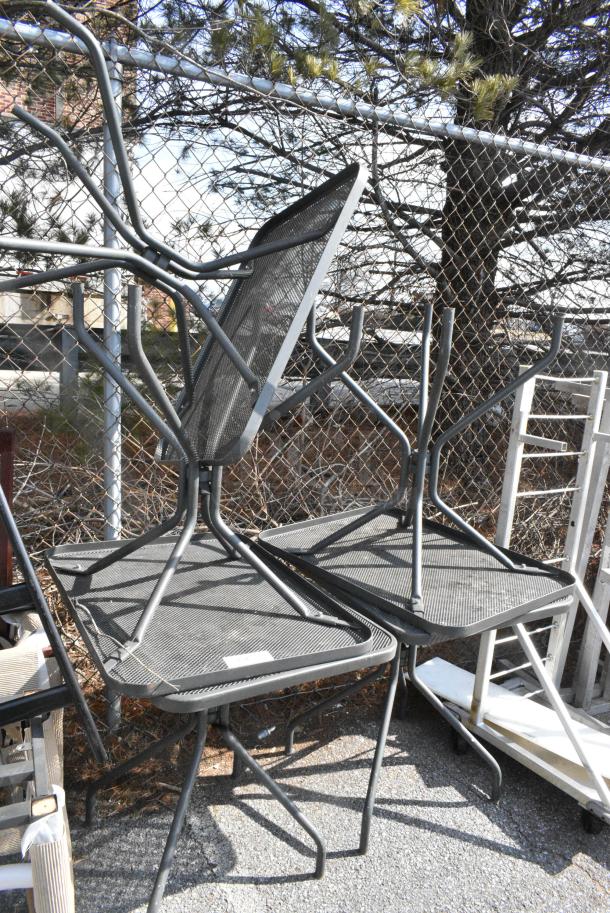 5 Black Metal Mesh Patio Tables. 5 Times Your Bid! - Image 2 of 5