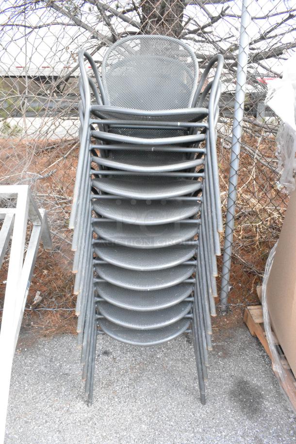 11 Black Metal Mesh Patio Arm Chair. 11 Times Your Bid! - Image 2 of 5