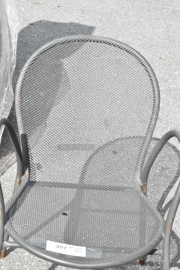 11 Black Metal Mesh Patio Arm Chair. 11 Times Your Bid! - Image 3 of 5