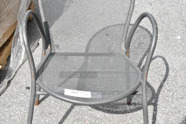 11 Black Metal Mesh Patio Arm Chair. 11 Times Your Bid! - Image 4 of 5