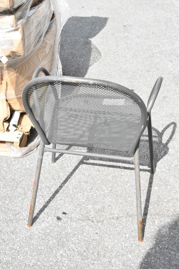 11 Black Metal Mesh Patio Arm Chair. 11 Times Your Bid! - Image 5 of 5