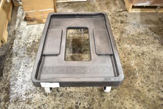 BRAND NEW SCRATCH AND DENT! Cambro Black Poly Dolly on Commercial Casters