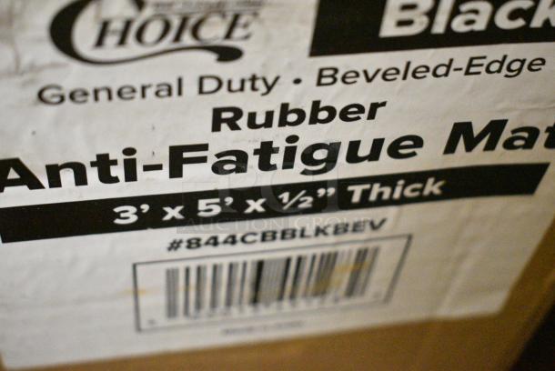 5 BRAND NEW SCRATCH AND DENT! Choice 844CBBLKBEV Black Rubber Anti-Fatigue Floor Mat with Beveled Edge - 1/2" Thick. 5 Times Your Bid! - Image 2 of 2