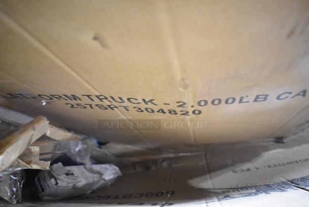 BRAND NEW SCRATCH AND DENT! Lavex  257SPT304820 30" x 48" Blue Steel Platform Truck - 2000 lb. Capacity - Image 2 of 2