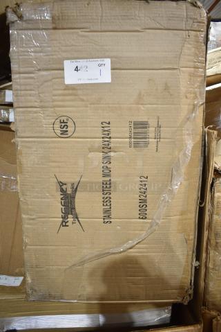BRAND NEW SCRATCH AND DENT! Regency 600SM242412 29" 16-Gauge Stainless Steel One Compartment Floor Mop Sink - 24" x 24" x 12" Bowl