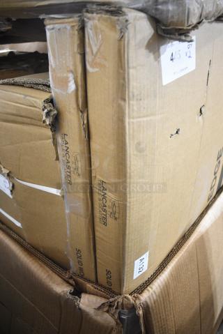 2 BRAND NEW SCRATCH AND DENT! Items Including Lancaster Table & Seating 3493048ANTMA Industrial 30" x 48" Solid Wood Live Edge Table Top with Rustic Mahogany Finish. 2 Times Your Bid!