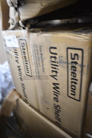 2 BRAND NEW SCRATCH AND DENT! Steelton 465B1448KE5 14" x 48" NSF Black Epoxy 5-Shelf Kit with 72" Posts. 2 Times Your Bid!