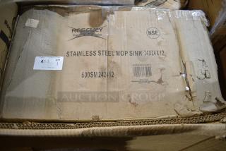 BRAND NEW SCRATCH AND DENT! Regency 600SM242412 29" 16-Gauge Stainless Steel One Compartment Floor Mop Sink - 24" x 24" x 12" Bowl