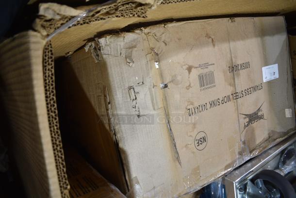 BRAND NEW SCRATCH AND DENT! Regency 600SM242412 29" 16-Gauge Stainless Steel One Compartment Floor Mop Sink - 24" x 24" x 12" Bowl - Image 2 of 2