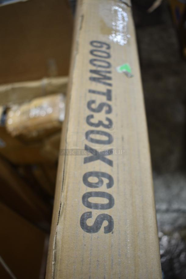 BRAND NEW SCRATCH AND DENT! Regency 600WTS30X60S Spec Line 30" x 60" 14-Gauge 304 Stainless Steel Commercial Open Base Work Table - Image 3 of 3