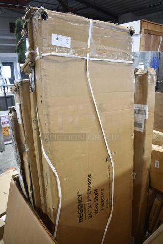 2 BRAND NEW SCRATCH AND DENT! Box of 2 Regency 460EC2472 24" x 72" NSF Chrome Wire Shelf. 2 Times Your Bid!