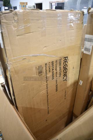 BRAND NEW SCRATCH AND DENT! Regency 600TA3060S 30" x 60" All 18-Gauge 430 Stainless Steel Commercial Work Table with Undershelf