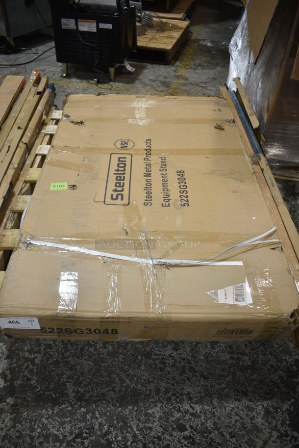 BRAND NEW SCRATCH AND DENT! Steelton 522SG3048 30" x 48" 18-Gauge Stainless Steel Equipment Stand with Undershelf and Galvanized Legs - Image 1 of 3