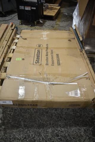 BRAND NEW SCRATCH AND DENT! Steelton 522SG3048 30" x 48" 18-Gauge Stainless Steel Equipment Stand with Undershelf and Galvanized Legs