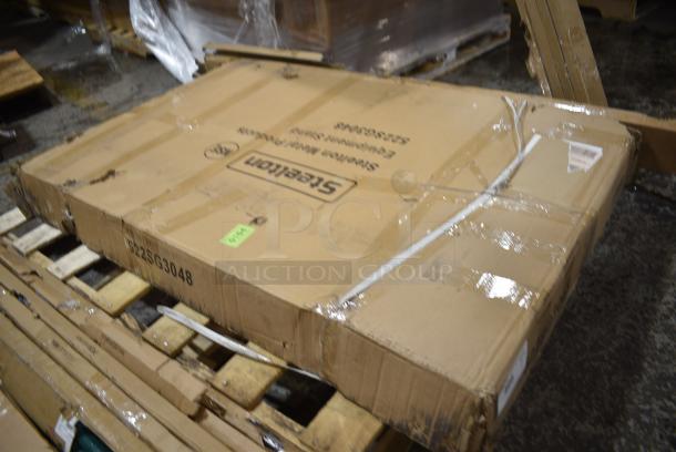 BRAND NEW SCRATCH AND DENT! Steelton 522SG3048 30" x 48" 18-Gauge Stainless Steel Equipment Stand with Undershelf and Galvanized Legs - Image 2 of 3