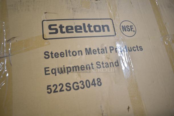 BRAND NEW SCRATCH AND DENT! Steelton 522SG3048 30" x 48" 18-Gauge Stainless Steel Equipment Stand with Undershelf and Galvanized Legs - Image 3 of 3