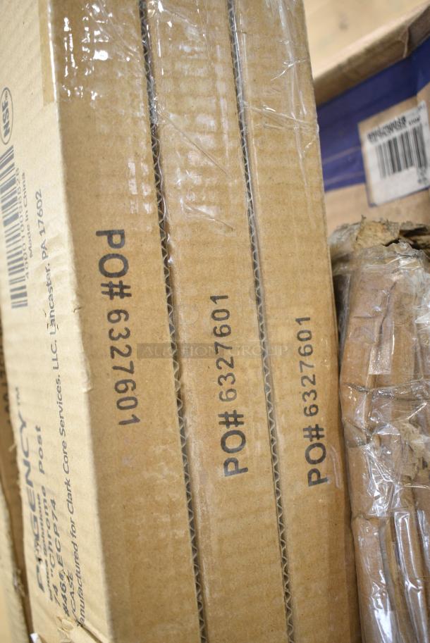 5 BRAND NEW SCRATCH AND DENT! Boxes of 4 Regency 460EGP74 Regency 74" NSF Green Epoxy Post. 5 Times Your Bid! - Image 4 of 7