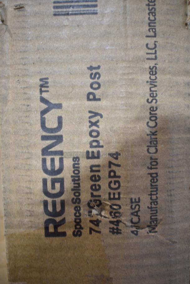 5 BRAND NEW SCRATCH AND DENT! Boxes of 4 Regency 460EGP74 Regency 74" NSF Green Epoxy Post. 5 Times Your Bid! - Image 6 of 7