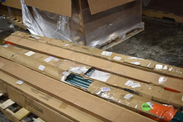 7 BRAND NEW SCRATCH AND DENT! Boxes of 4 Regency 460EBPC64 64" NSF Black Epoxy Mobile Shelving Post. 7 Times Your Bid! - Image 2 of 4