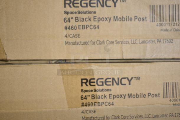 7 BRAND NEW SCRATCH AND DENT! Boxes of 4 Regency 460EBPC64 64" NSF Black Epoxy Mobile Shelving Post. 7 Times Your Bid! - Image 3 of 4