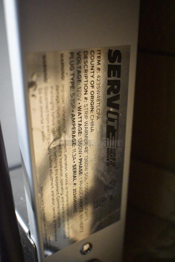 BRAND NEW SCRATCH AND DENT! ServIt 423SW48TLCPA 48" Lighted Strip Warmer with Single Toggle Control and Cord. 120 Volts, 1 Phase. - Image 5 of 5
