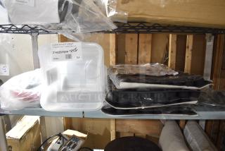 ALL ONE MONEY! Tier Lot of Various BRAND NEW SCRATCH AND DENT Items Including Poly Bins, Black Food Baskets and 25782PU Caster