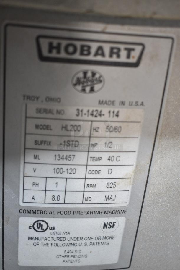 Hobart Legacy HL200 Metal Commercial Countertop 20 Quart Planetary Dough Mixer w/ Whisk Attachment. 100-120 Volts, 1 Phase. Tested and Does Not Power On - Image 5 of 6