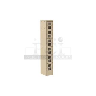 BRAND NEW! Choice Equipment Commercial Powder Coated Heavy Duty Steel 6-Tier Single Column Employee Locker! With Perforated Doors! Model: EL-6-12-1-P-T!