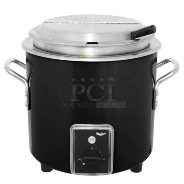 BRAND NEW! Vollrath Commercial Black Retro Electric Powered Countertop 7 Qt. Stock Pot Kettle/Rethermalizer! Model: 7217760! - Image 1 of 1
