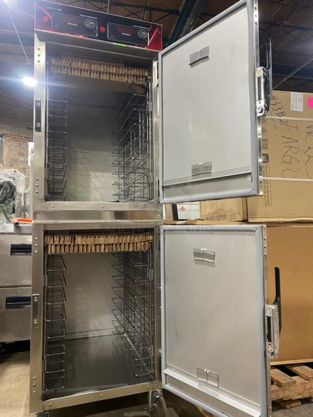 NEW! SCRATCH-N-DENT! Cres-Cor Commercial Stainless Steel Electric Powered Insulated Half-Door Full Height Heated Holding/Proofing Cabinet! With Deluxe Upper & Lower Compartment Controls! With Built In Pan Holding Racks! Model: 1000-HH-SS-2DX SN: HCC-J000642961-002! 120V 1 Phase! On Casters! - Image 5 of 11