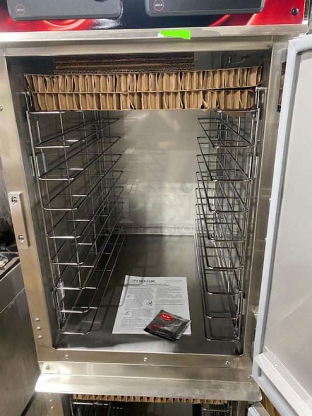 NEW! SCRATCH-N-DENT! Cres-Cor Commercial Stainless Steel Electric Powered Insulated Half-Door Full Height Heated Holding/Proofing Cabinet! With Deluxe Upper & Lower Compartment Controls! With Built In Pan Holding Racks! Model: 1000-HH-SS-2DX SN: HCC-J000642961-002! 120V 1 Phase! On Casters! - Image 6 of 11