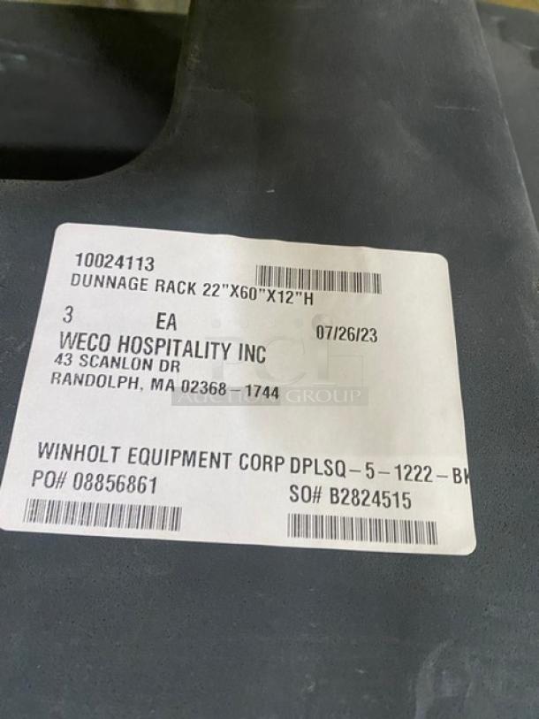 NEW! SCRATCH-N-DENT! Winholt Commercial Black Heavy Duty 5' Dunnage Racks! Model: DPLSQ-5-1222-BK! On Legs! 3X Your Bid! - Image 4 of 4