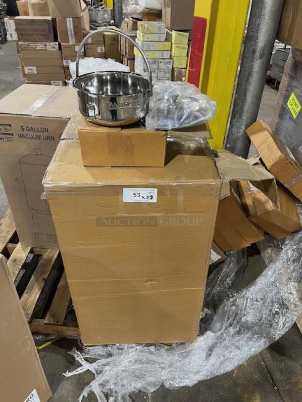 BRAND NEW! Anthony's Coal Fired Pizza Style Commercial Stainless Steel Meatball Pot! With Lid/Cover & Pail-Like Handle! Model: APAN-01! 28X Your Bid! - Image 1 of 6