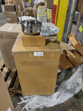 BRAND NEW! Anthony's Coal Fired Pizza Style Commercial Stainless Steel Meatball Pot! With Lid/Cover & Pail-Like Handle! Model: APAN-01! 28X Your Bid!