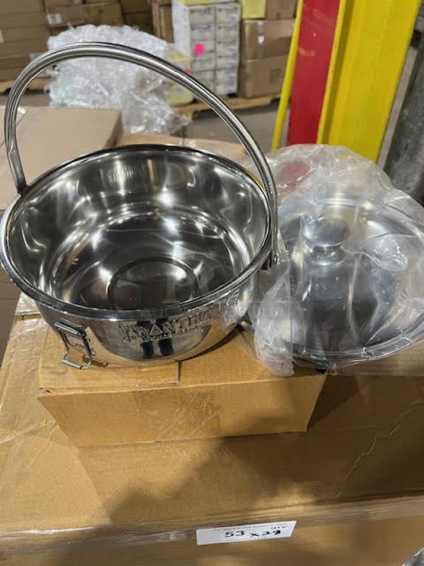 BRAND NEW! Anthony's Coal Fired Pizza Style Commercial Stainless Steel Meatball Pot! With Lid/Cover & Pail-Like Handle! Model: APAN-01! 28X Your Bid! - Image 3 of 6