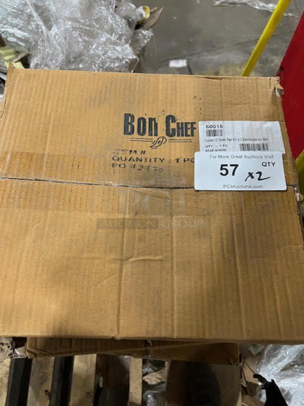 BRAND NEW! Bon Chef Cucina Series Commercial Stainless Steel Induction Bottom 12" Chef's Pan! With Lid & Side Handles! Model: 60015! 2X Your Bid! - Image 2 of 5