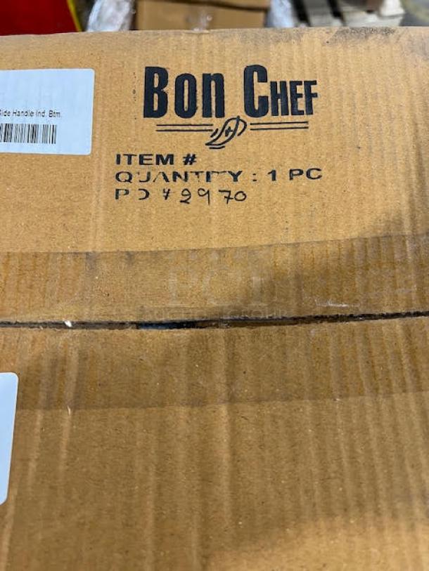 BRAND NEW! Bon Chef Cucina Series Commercial Stainless Steel Induction Bottom 12" Chef's Pan! With Lid & Side Handles! Model: 60015! 2X Your Bid! - Image 3 of 5