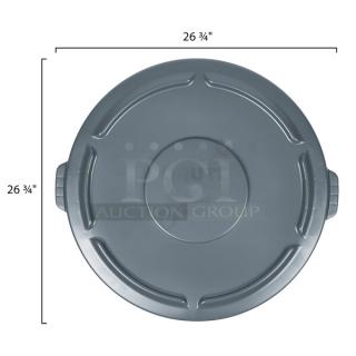 BRAND NEW! Rubbermaid BRUTE Series Commercial Gray Heavy-Duty Round Trash Can Lids! 3 Lids Per Box! Model: FG265400GRAY! All One Money!