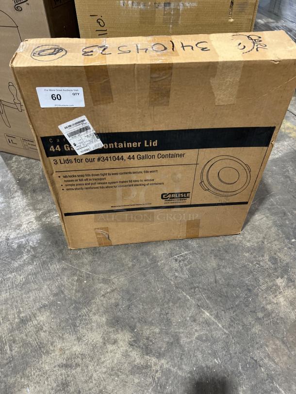 BRAND NEW! Rubbermaid BRUTE Series Commercial Gray Heavy-Duty Round Trash Can Lids! 3 Lids Per Box! Model: FG265400GRAY! All One Money! - Image 2 of 5