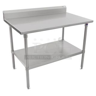 NEW! SCRATCH-N-DENT! John Boos Commercial Stainless Steel Work/Prep Table! With 5" Back Splash! With Single Undershelf! Model: ST6R5-3036SSK! On Adjustable Bullet Feet Legs!