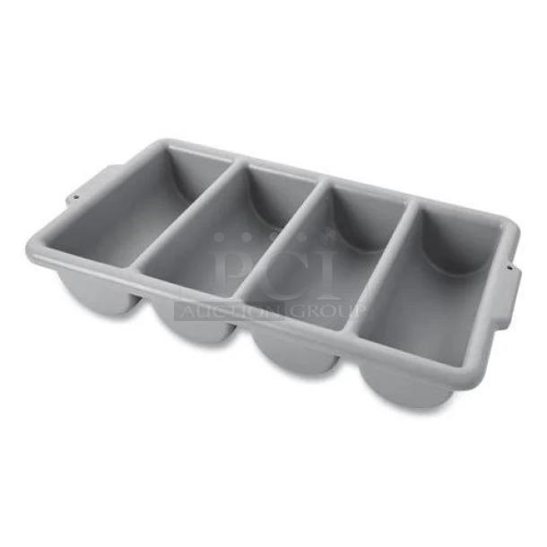 BRAND NEW! Rubbermaid Commercial Gray 4-Compartmnet Cutlery Organizing Bin! Model: FG336200GRAY! 4X Your Bid! - Image 1 of 6