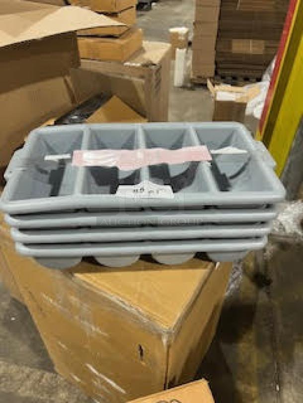 BRAND NEW! Rubbermaid Commercial Gray 4-Compartmnet Cutlery Organizing Bin! Model: FG336200GRAY! 4X Your Bid! - Image 6 of 6